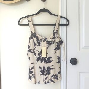 Monteau Peplum Tank Top Blouse Floral